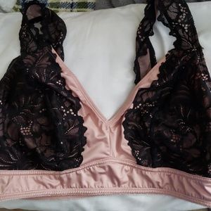 Dusty Pink Microfiber  & Lace Bralette